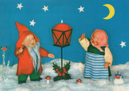 Bonne Année Noël GNOME Vintage Carte Postale CPSM #PBA981.FR - New Year