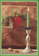 Bonne Année Noël BOUGIE Vintage Carte Postale CPSM #PBA168.FR - Neujahr