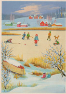 Bonne Année Noël ENFANTS Vintage Carte Postale CPSM #PAY051.FR - New Year