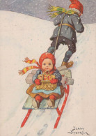 Bonne Année Noël ENFANTS Vintage Carte Postale CPSM #PAW606.FR - New Year