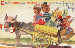 DONKEY Animals Vintage Antique Old CPA Postcard #PAA314.GB - Donkeys