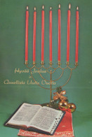 Happy New Year Christmas CANDLE BIBLE Vintage Postcard CPSMPF #PKD534.GB - Nieuwjaar