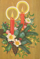 Happy New Year Christmas CANDLE Vintage Postcard CPSM #PBN846.GB - Nieuwjaar