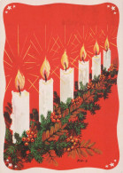 Happy New Year Christmas CANDLE Vintage Postcard CPSM #PBN725.GB - Nieuwjaar