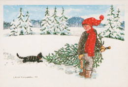 Happy New Year Christmas Children Vintage Postcard CPSM #PBM192.GB - Nieuwjaar