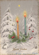 Happy New Year Christmas CANDLE Vintage Postcard CPSM #PAZ287.GB - Nouvel An