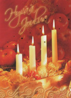 Happy New Year Christmas CANDLE Vintage Postcard CPSM #PAV929.GB - New Year