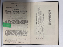 Devotie DP - Overlijden Melanie Coppens - OLV Lombeek 1876 - Ukkel 1956 - Todesanzeige