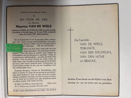 Devotie DP - Overlijden Maurice Van De Wiele - Melle 1904 - Gentbrugge 1956 - Obituary Notices