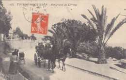 TOULON : CPA N. TROUVEE  AVEC CETTE VUE DU BLD. DU LITTORAL.ANIMEE CARIOLE.1909  .T.B.ETAT .A SAISIR.PETIT PRIX - Toulon