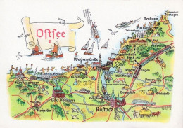 3 Map Of Germany * 3 Ansichtskarten Mit Landkarten - Ostsee I - Ostsee II - Ostsee III - Druck Noch In Der DDR * - Carte Geografiche