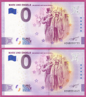 0-Euro XEQB 03 2021 MARX UND ENGELS - EIN GESPENST GEHT UM IN EUROPA Set NORMAL+ANNIVRTSARY - Essais Privés / Non-officiels