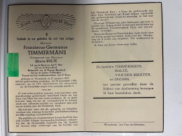 Devotie DP - Overlijden Franciscus Timmermans Echtg Bulté - Wambeke 1893 - 1956 - Obituary Notices