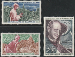 DAHOMEY 1966  -  POPE PAULUS VI  AT THE UN.  APPEAL FOR PEACE. VIEW OF ROME AND NEW YORK    3v+MS - Bénin – Dahomey (1960-...)