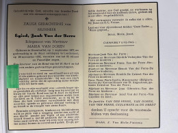 Devotie DP - Overlijden Egied Van Der Serre - Echtg Van Doren - Steenhuffel 1877 - Londerzeel 1956 - Obituary Notices