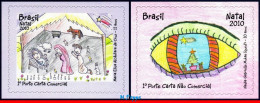 Ref. BR-3152-53 BRAZIL 2010 - CHILDREN DRAWING,RELIGION, SET MNH, CHRISTMAS 2V Sc# 3152-3153 - Neufs