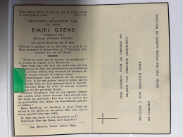 Devotie DP - Overlijden Emiel Geens Echtg Laenen - Lichtaart 1889 - Achter-Olen 1956 - Obituary Notices