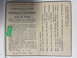 Devotie DP - Overlijden Marie Coussement Echtg De Winter - Petegem Aan De Leie 1875 - Deinze 1956 - Obituary Notices