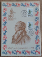 FDC Sur Encart AMIS - YT N°2592 - REVOLUTION / CONDORCET - 1989 - 1980-1989