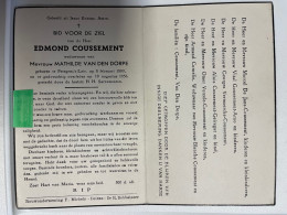 Devotie DP - Overlijden Edmond Coussement Wwe M Van Den Dorpe - Petegem Aan De Leie 1880 - 1956 - Obituary Notices