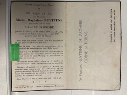 Devotie DP - Overlijden Maria Nuyttens Echtg De Jaeghere - Deinze 1889 - Petegem Aan De Leie 1956 - Obituary Notices