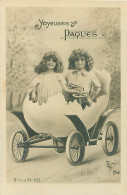 Carte Montage - Joyeuses Paques - Enfants Dans Une Voiture Signé    Q 2654 - Abbildungen