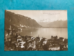 Suisse Montreux .carte Aspect Carte Photo Vue Generale Et Dents Du Midi Edt Art Perrochet Matile - Sonstige & Ohne Zuordnung