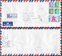 Hong Kong Queens Rd Registered Cover To Australia 1994 Commonwealth Games Stamp - Brieven En Documenten