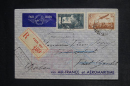 FRANCE - Cachet Du Service Aérien Aéromaritime Sur Enveloppe En Recommandé De Paris Pour Port Gentil En 1937 -  L 152601 - 1927-1959 Briefe & Dokumente