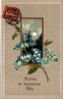 O9 - Carte Postale Fantaisie Gaufrée - Fleurs - Bonne Et Heureuse Fête - Andere & Zonder Classificatie