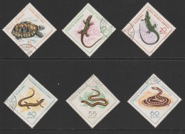 ROUMANIE 1965 Série Reptiles YT 2100 à 2105 Obl. - Used Stamps