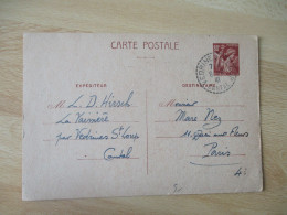 CANTAL VEDRINES SUR LOUP FACTEUR BOITIER BUREAU DISTRIBUTION - 1921-1960: Periodo Moderno