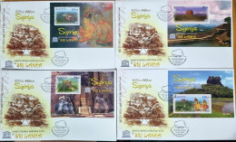 Sri Lanka - 2023 - UNESCO World Heritage Sites, Sigiriya  - Complete Set Of 4  FDCs. - Sri Lanka (Ceylon) (1948-...)