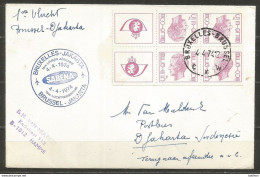 SOLDES - 1974 - COB Carnet C11 Sur Lettre 1er Vol BRUXELLES-JAKARTA - 04/04/1974 - Andere & Zonder Classificatie