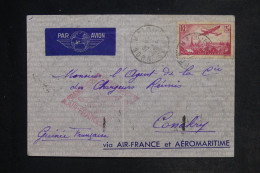 FRANCE - Cachet Du Vol Aéromaritime Sur Enveloppe Pour La Guinée En 1937 -  L 152604 - 1927-1959 Briefe & Dokumente