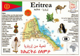 1 Map Of Eritrea * 1 Ansichtskarte Mit Der Landkarte Von Eritrea, Informationen Und Der Flagge Des Landes * - Landkaarten