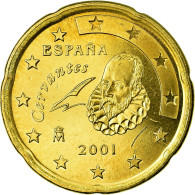 Espagne, 20 Euro Cent, 2001, SPL, Laiton, KM:1044 - Spagna