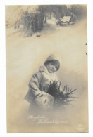 CPA écrite En 1919 - Herzliche Weihnachtsgrüsse - Edit. GLCo - Enfant Dans La Neige Avec Un Sapin - - Sonstige & Ohne Zuordnung