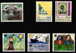 Dänemark Färöer Jahrgang 1979 Mit 42-47 Postfrisch #NO009 - Färöer Inseln