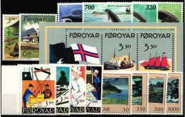 Dänemark Färöer Jahrgang 1990 Mit 194-210 Postfrisch #NO036 - Féroé (Iles)