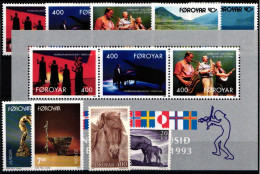 Dänemark Färöer Jahrgang 1993 Mit 243-251 Postfrisch #NO040 - Islas Faeroes