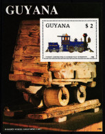 Guyana Block 34 Postfrisch Eisenbahn Lokomotive #NO862 - Guyana (1966-...)