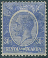 Kenya Uganda And Tanganyika 1922 SG84 30c Ultramarine KGV MH (amd) - Kenya, Oeganda & Tanganyika