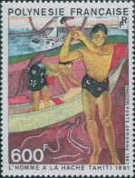 French Polynesia 1983 Sc#C198,SG392 600f Gaugin The Axeman MNG - Other & Unclassified