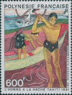 French Polynesia 1983 Sc#C198,SG392 600f Gaugin The Axeman MNG - Otros & Sin Clasificación