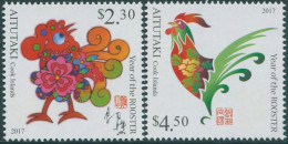 Aitutaki 2016 SG847-848 Year Of The Rooster Set MNH - Cook Islands