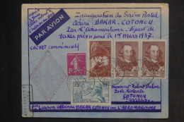 FRANCE - Enveloppe Du Havre Pour Cotonou Par 1ère Liaison Aérienne Dakar /Cotonou En 1937  -  L 152607 - 1927-1959 Briefe & Dokumente