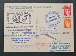 TAAF,  Timbres De France.  Marion Dufresne. - Covers & Documents