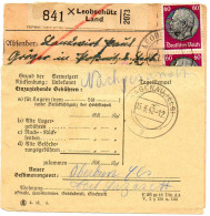 ALLEMAGNE-FRANCE.1942.PAKETKARTE. "HAGENAU (ELS) POUR LAZARETT OBERBRON (ELS).DOUBLE AFFRANCHISSEMENT. - Covers & Documents