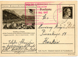 ALLEMAGNE-POLOGNE.1942. ENTIER POSTAL."POLSKI CZERWONY KRZYZ - KRAKOW...". - Covers & Documents